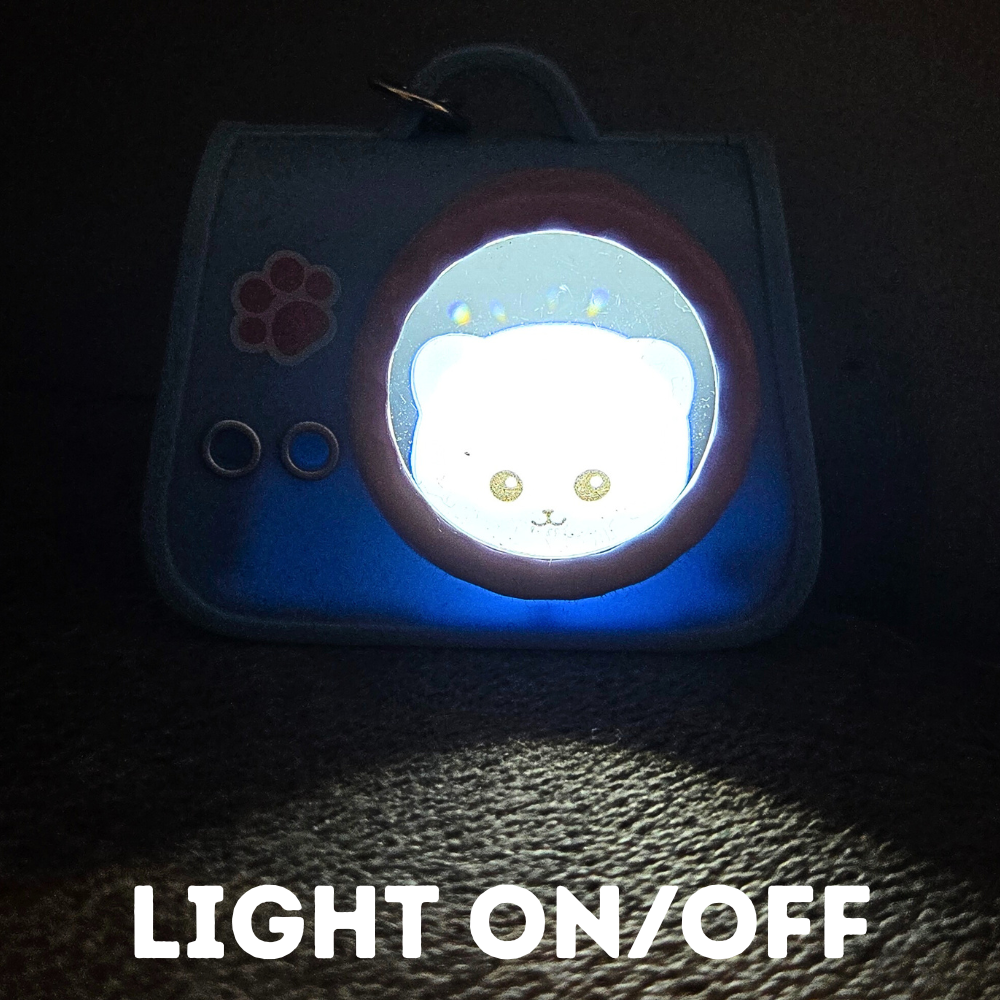 Cute Cat in Bag With Light Keychain | 1pc Random Colour