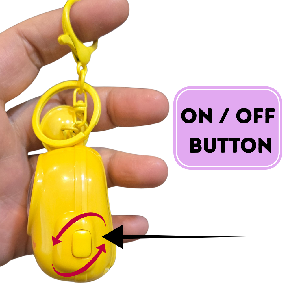 Cute Kitty In Bag Keychain With Light On / Off Button | 1pc Random Colour