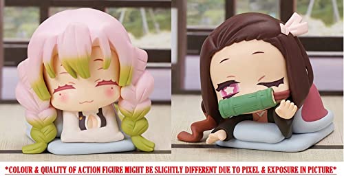 Devil Slayer Action Figures Height -5CM Set of 5 Figures | Set of 5 Pink Green Gal