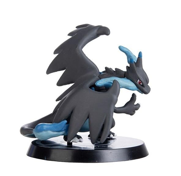 Cartoon Action Figure Toy Height - 7CM| Poke Dark Grey Round Stand