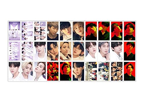 BTS Lomo Cards The Best Photocard- Gift Collection, Wall Decor - Pack of 30 | White & Red