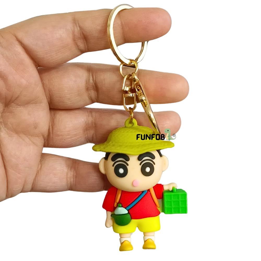 Shinchan Keychain With Hook | Shinchan Bucket & Cap