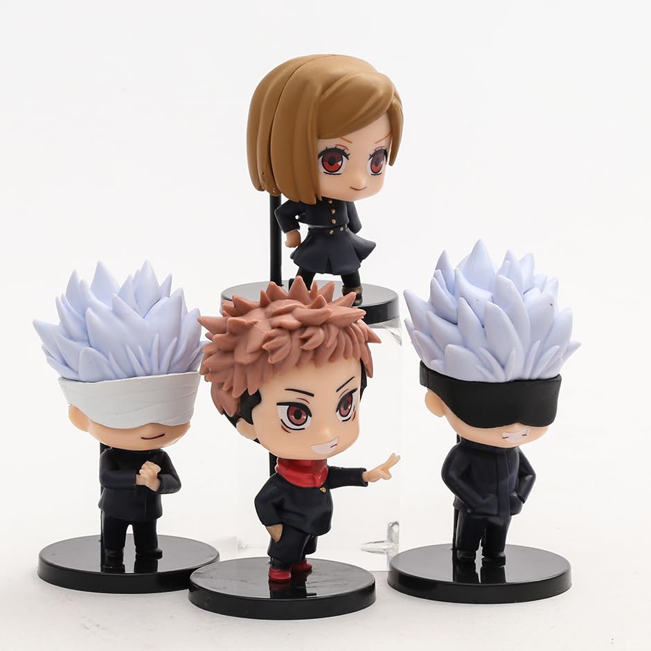 Anime Action Figure Set of 4 Height -7.5cm | Juju-tsu Set of 4 Mini