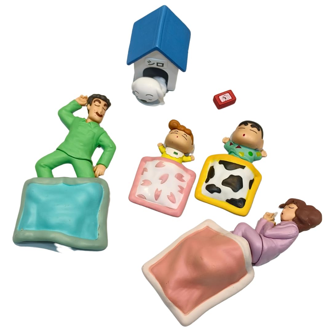 Shinchan Action Figure Set of 5 Toy Size - 3.5-8CM | Shinchan Family