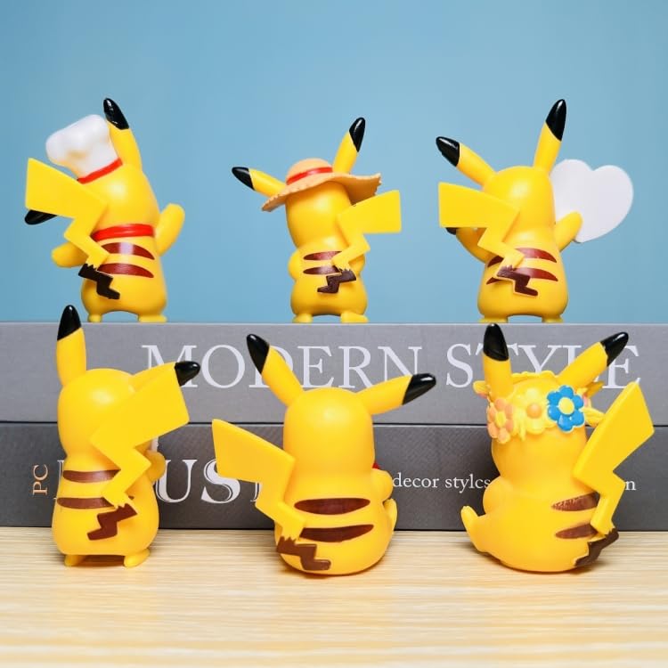 Cartoon Action Figure Pack of 6 Toy Height -9CM | Poke Heart Set