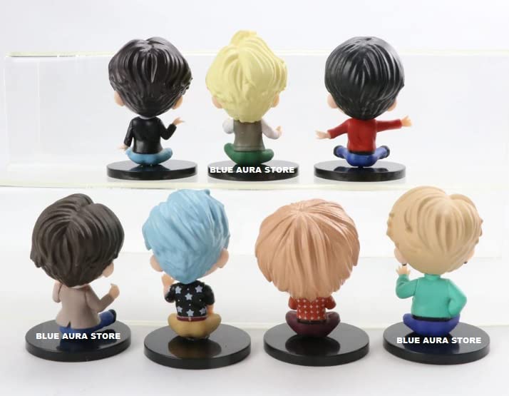 BTS Figures Dance Disco Dynamite Set of 7 Action Toy Figure Height - 7.5 to 7.8CM | Disco Dynamite Sitting