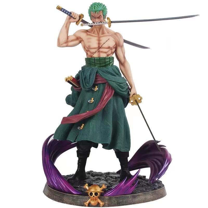 Anime Action Figure with Changable Face | Assembly Required | Height -21CM | Zoro On Stone