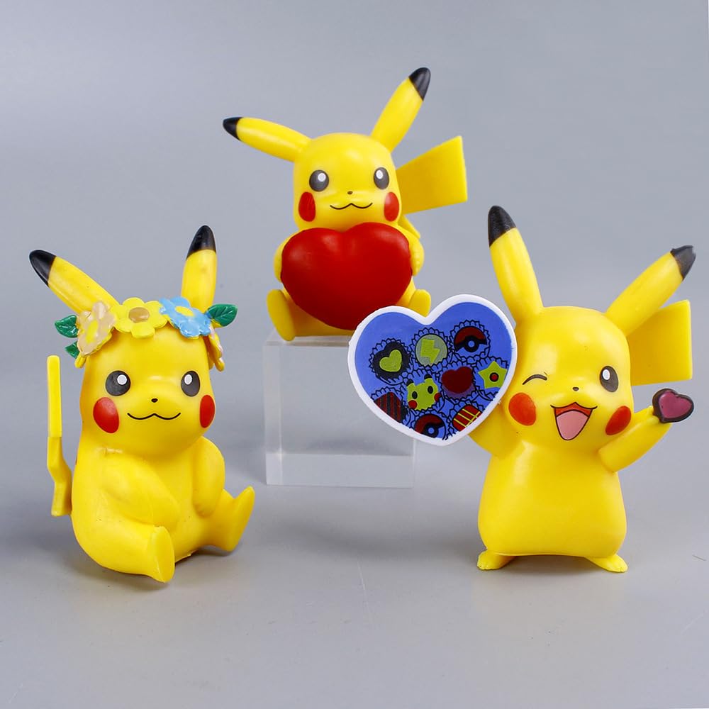 Cartoon Action Figure Pack of 6 Toy Height -9CM | Poke Heart Set