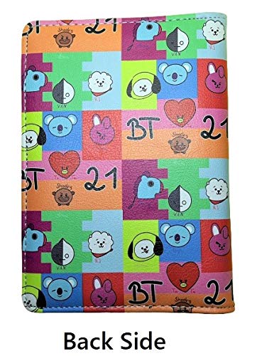 BTS Passport Holder Cover Case for Unisex PU Leather Multi color 15 CM x 11CM