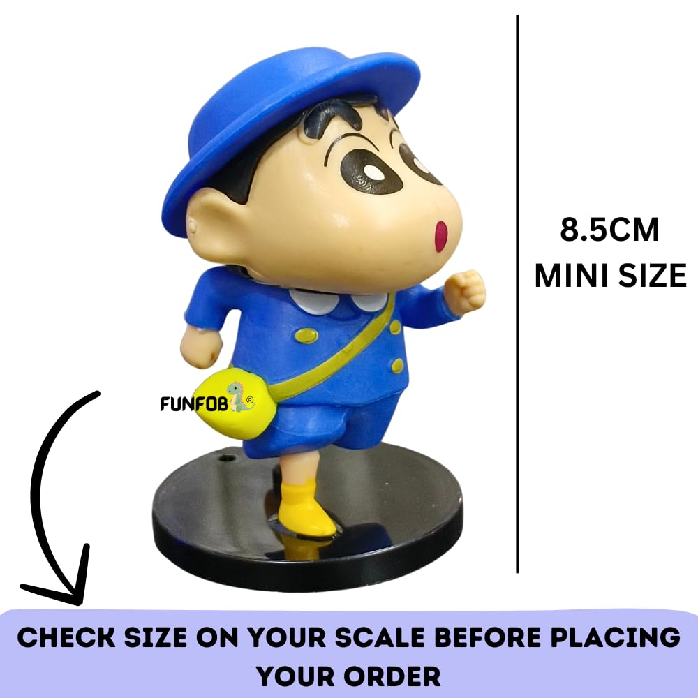 Shinchan Action Figure Toy Size - 8.5CM | Shin Blue Dress Small