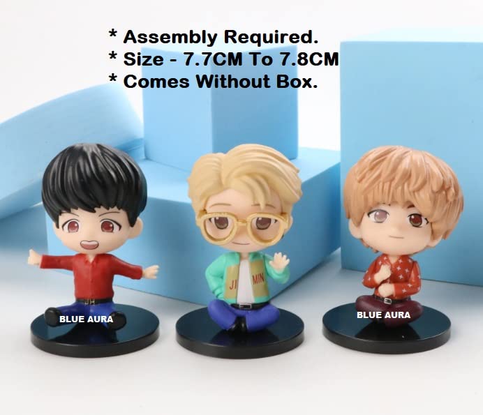 BTS Figures Dance Disco Dynamite Set of 7 Action Toy Figure Height - 7.5 to 7.8CM | Disco Dynamite Sitting