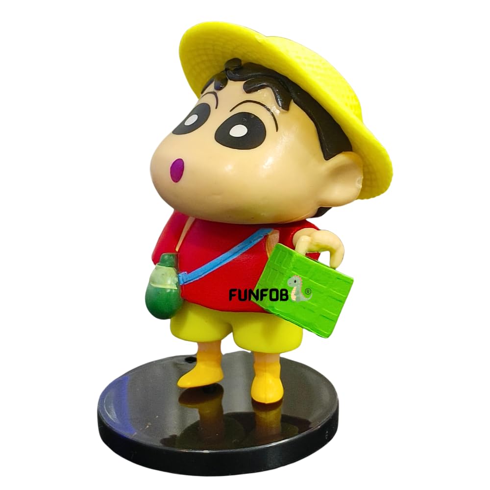 Shinchan Action Figure Toy Size - 8CM | Shin Hat & Basket Small
