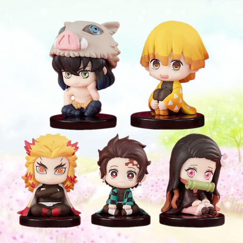Anime Action Figures Set Of 5 Height -5Cm | Demon Mini