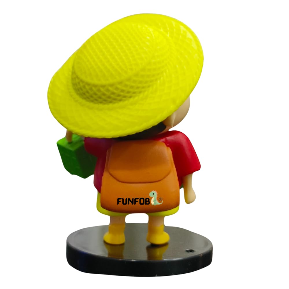 Shinchan Action Figure Toy Size - 8CM | Shin Hat & Basket Small