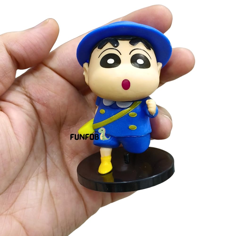 Shinchan Action Figure Toy Size - 8.5CM | Shin Blue Dress Small