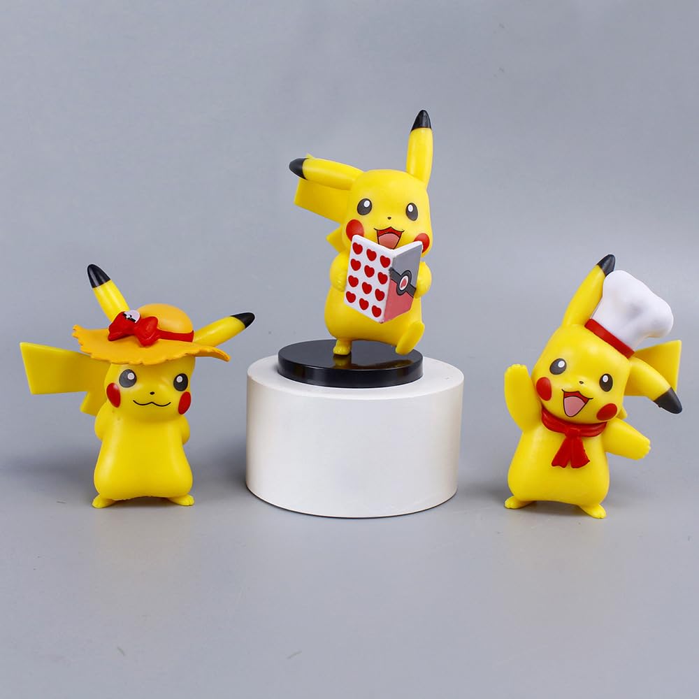 Cartoon Action Figure Pack of 6 Toy Height -9CM | Poke Heart Set