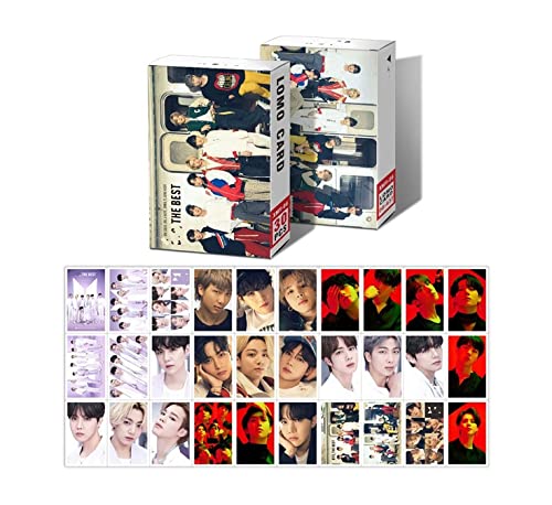 BTS Lomo Cards The Best Photocard- Gift Collection, Wall Decor - Pack of 30 | White & Red