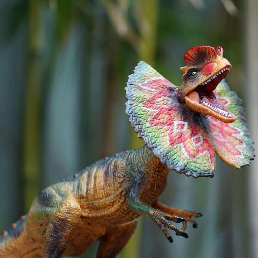 Dilophosaurus Dinosaur Toy for Kids Dinosaur Toys Length- 25cm | Spiked Red Green