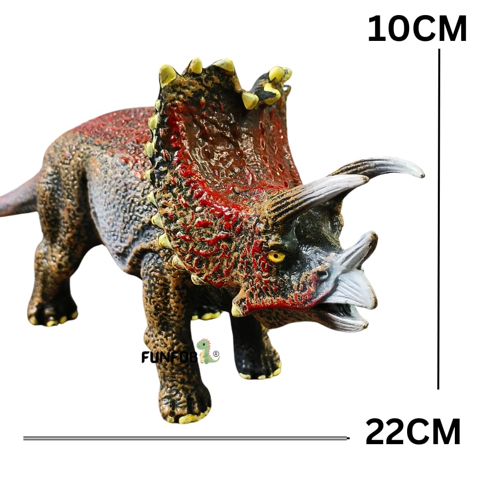 Triceratops Dinosaur Toys for Kids Height-22X10CM PVC Dinosaur Action Figures | Horn Dino GM