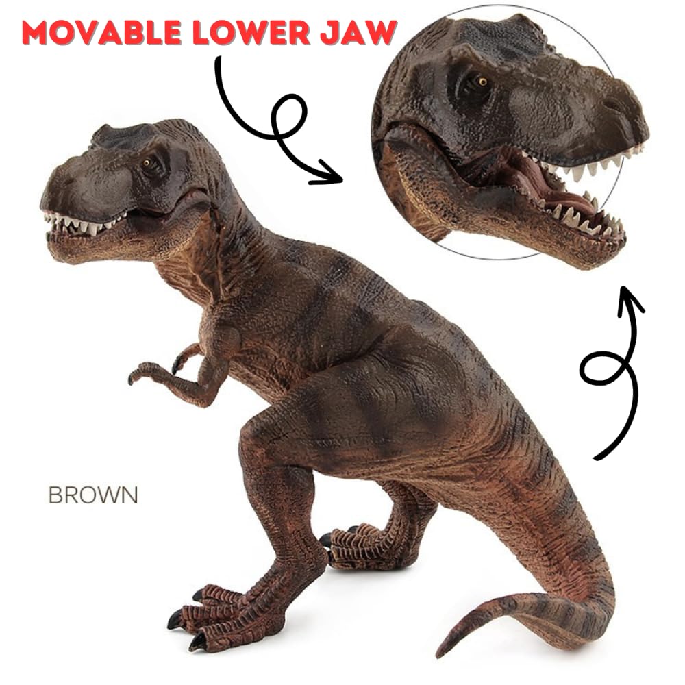 T Rex Figure Toy Dinosaur Figure Height-17x17CM PVC | T Rex Brown
