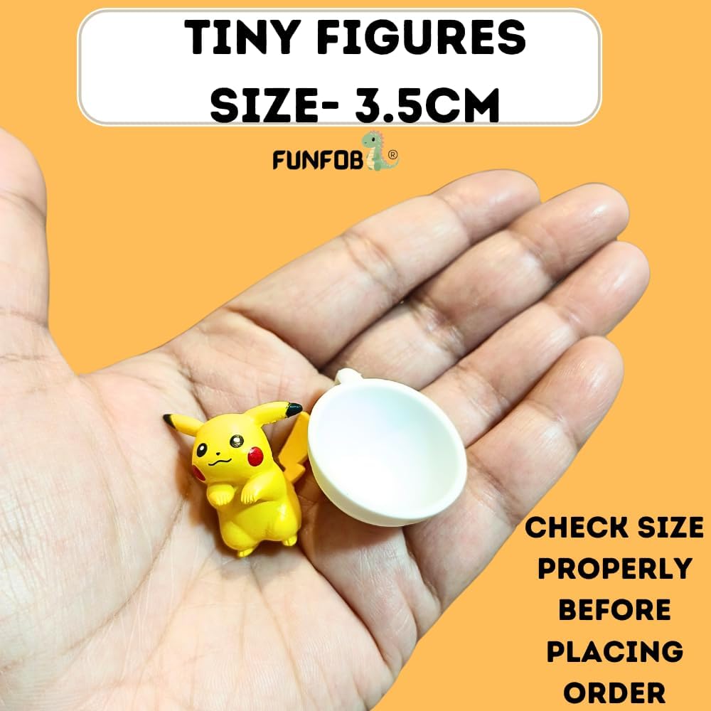 Cartoon Movie Action Figure | Tiny Version | Pack of 5 Toy Height -3.5CM | Poke White Cup