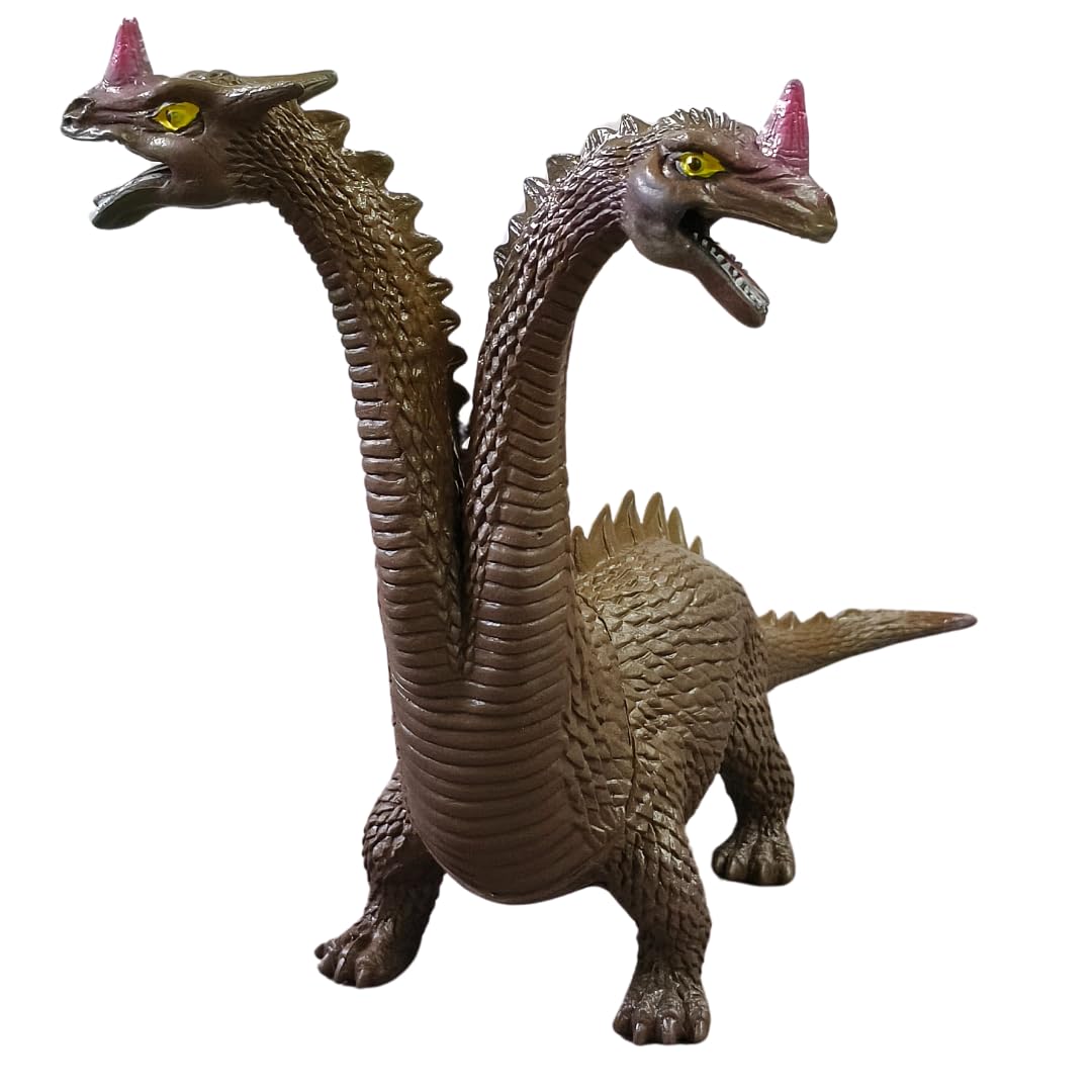 Dinosaur Toys for Kids Height-17x20CM Two Head Dinosaur Toy Action Figures | 2 Head Brown Slim