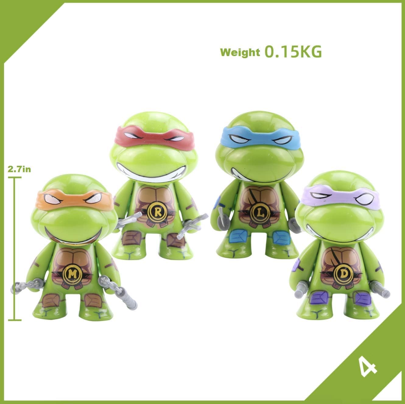 Ninja Turtle Action Figures Set of 4 Height - 7CM