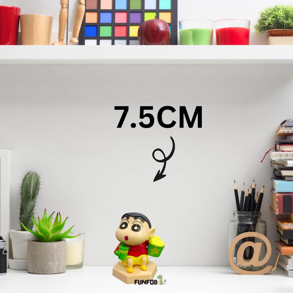 Shinchan Action Figure Toy Size - 7CM | Shin Sitting Popcorn Small