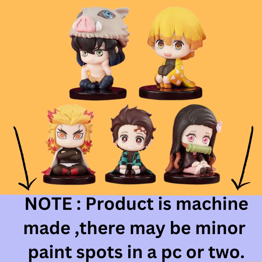 Anime Action Figures Set Of 5 Height -5Cm | Demon Mini