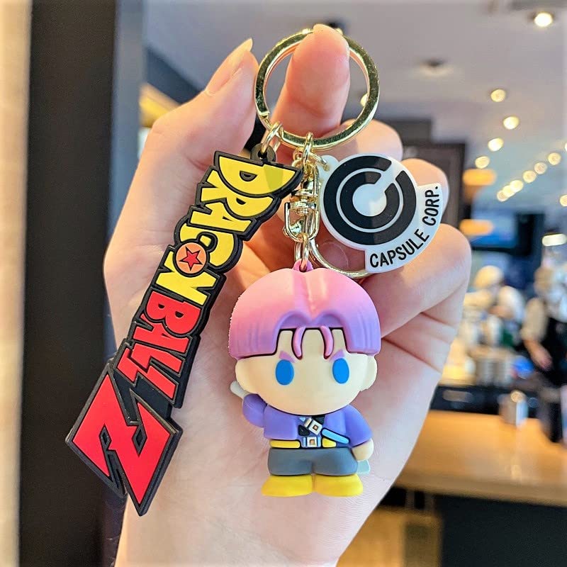 Anime Keychain with Hook & Strap | Trunks Keychain