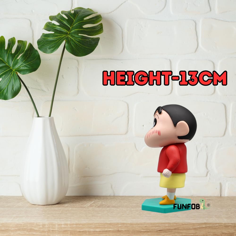 Shinchan Action Figure Toy Size - 13CM | Shin Red Green Stand