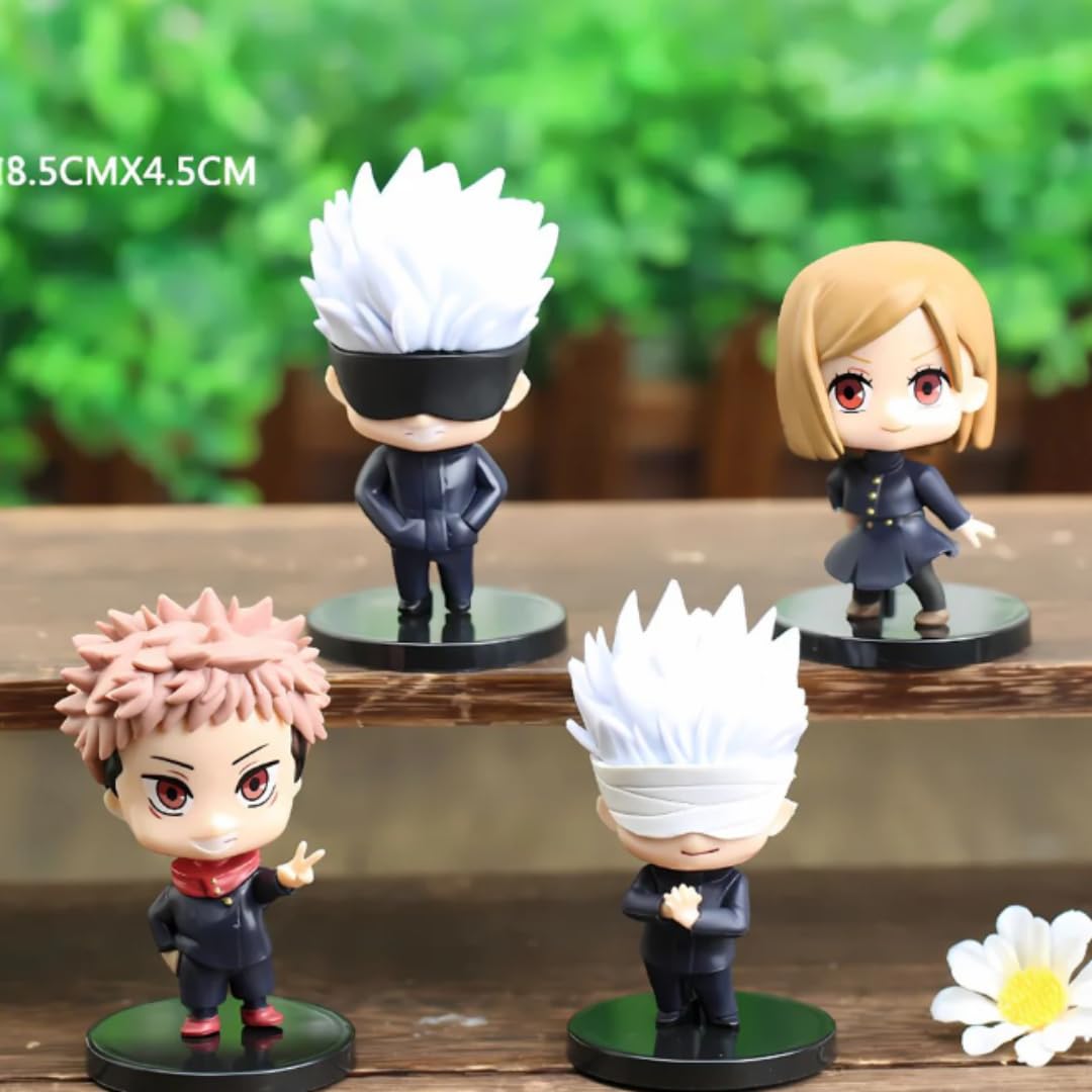 Anime Action Figure Set of 4 Height -7.5cm | Juju-tsu Set of 4 Mini