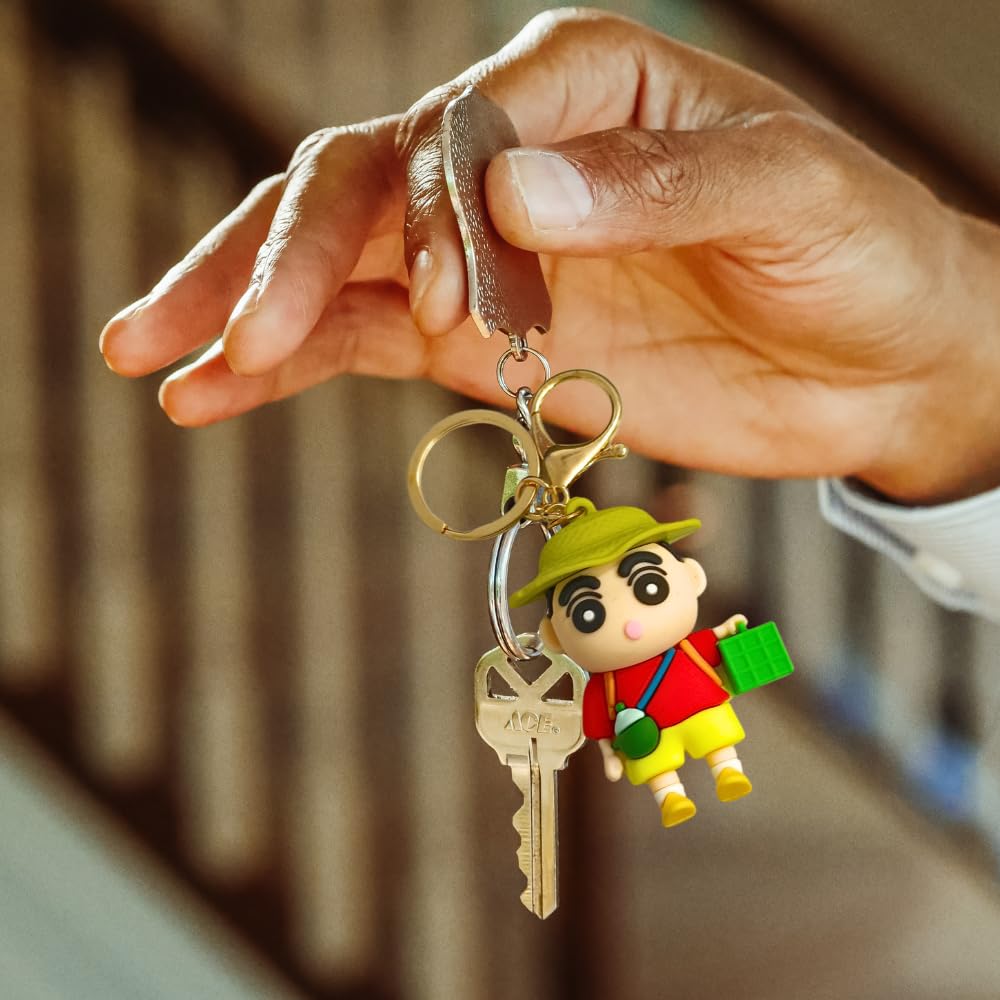 Shinchan Keychain With Hook | Shinchan Bucket & Cap