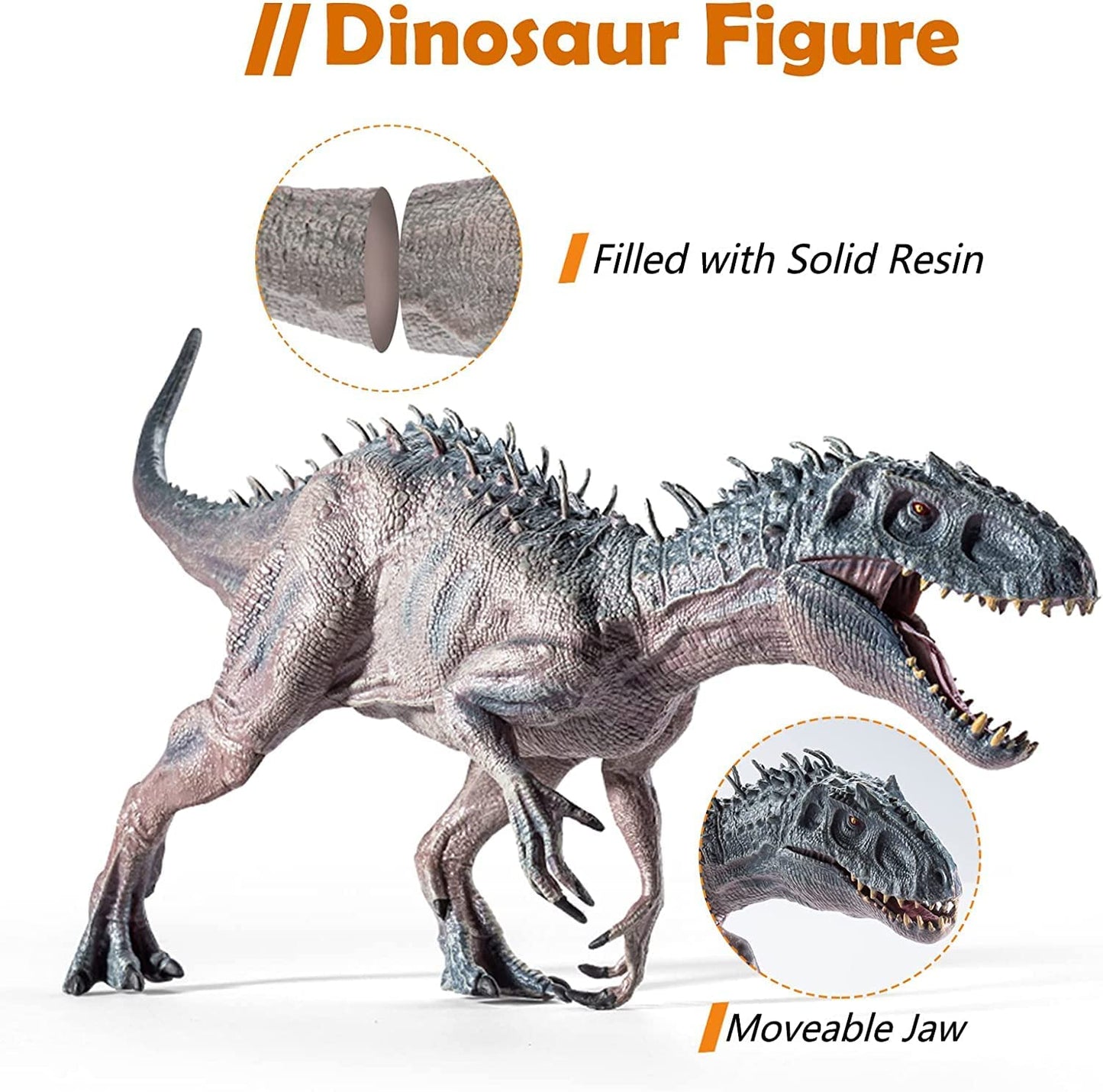 Indominus Rex Trex Dinosaur Figure Jumbo Size | Grey Huge T-Rex 38 x28cm