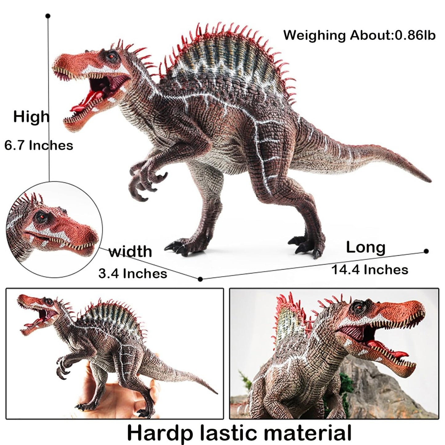Spinosaurus Dinosaur Toys Figure Jumbo Size | Red Big Hump Big