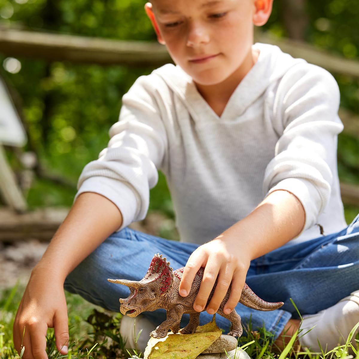 Triceratops Dinosaur Toys for Kids Height-22X10CM PVC Dinosaur Action Figures | Horn Dino GM