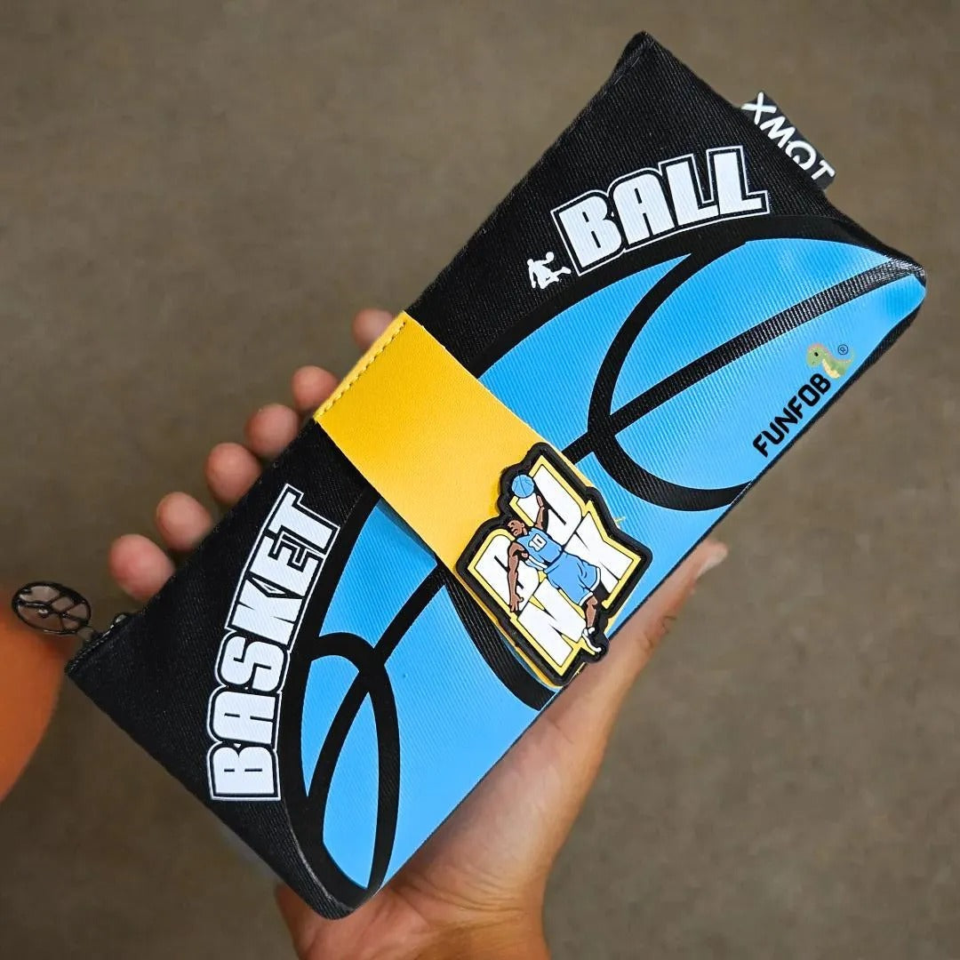 Soccer Pencil Pouch for Kids Teenager School College | Soccer Blue Black Basic