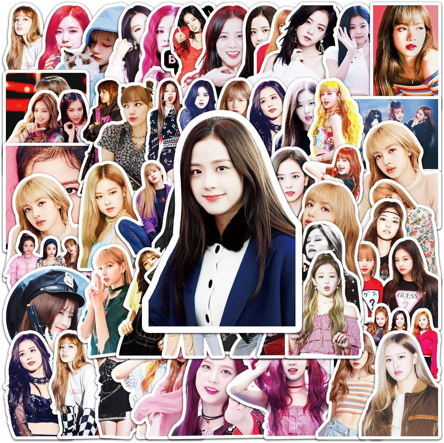 Black pink Stickers Pack of 50 | Random - No Repeat
