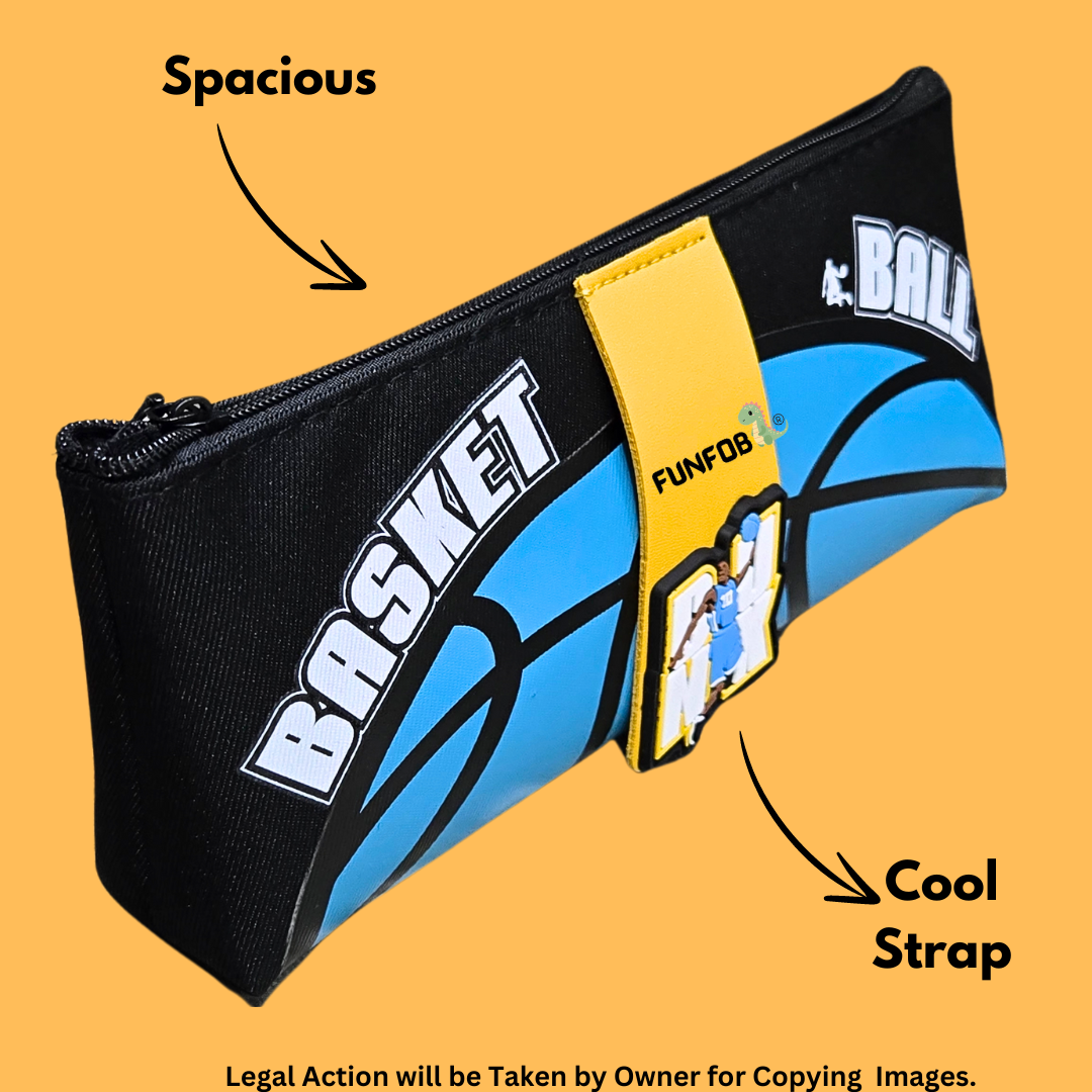 Soccer Pencil Pouch for Kids Teenager School College | Soccer Blue Black Basic