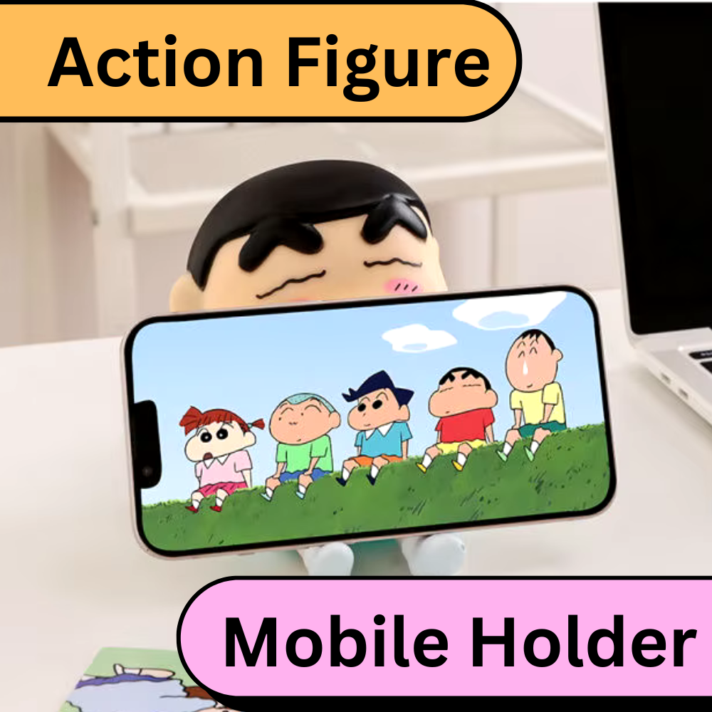 Cartoon Action Figure & Mobile Holder Size -12cm X 14.5cm | Shin-chan Red Holder