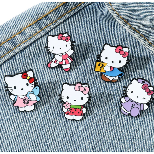 Hello Kitty Lapel Pins | Metallic Enamel Badges