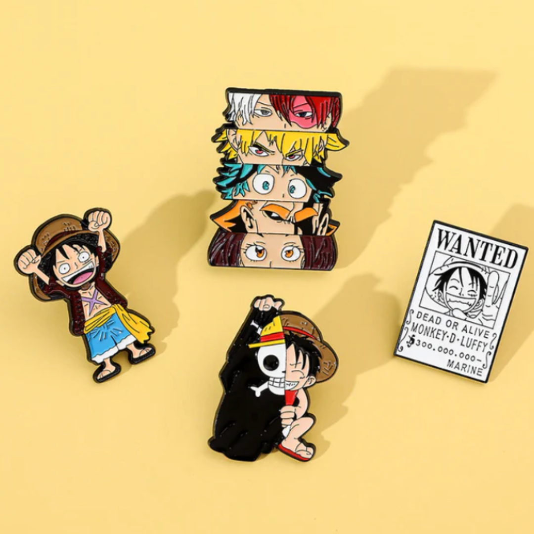 One Piece Lapel Pins | Metallic Enamel Badges | One piece anime Pins