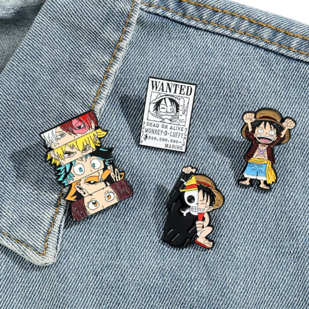 One Piece Lapel Pins | Metallic Enamel Badges | One piece anime Pins