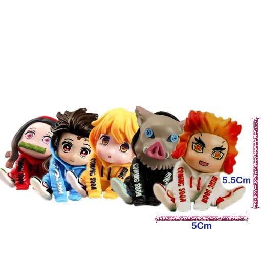 Devil Slayer Action Figures Set of 5 Figures Height 5.5CM | Demon Hoodie