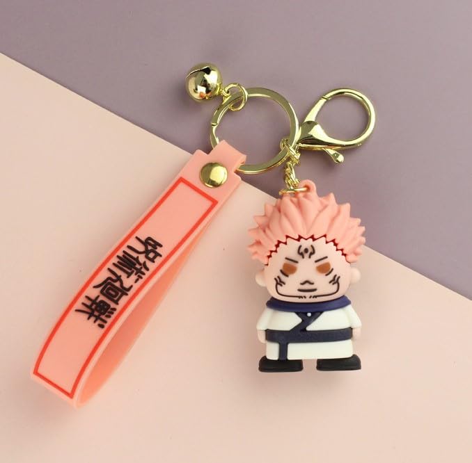 Anime Keychain With Hook & Strap | Black & White Juju