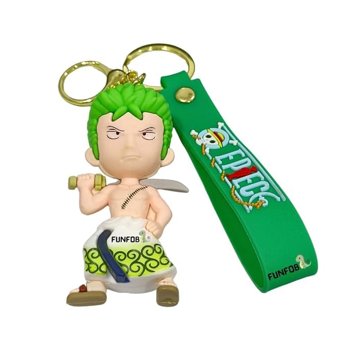 Anime Keychain With Hook & Strap For Fans Collectible Gifting | Zoro White