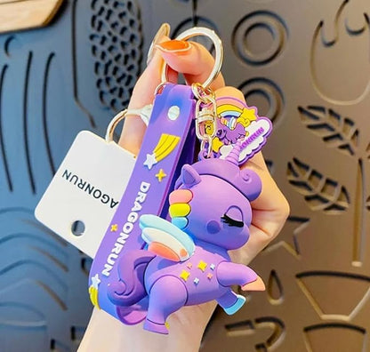 Unicorm Keychain With Hook & Strap | 1pc Random Colour Only | Unicorn Keychain