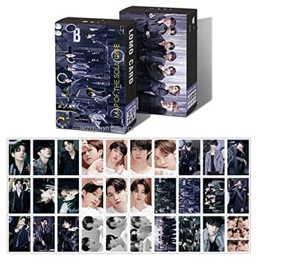 BTS Lomo Cards Photocard Merchandise - Gift Collection, Wall Decor, Birthday Decoration - Pack of 30 | Grey Map of Soul