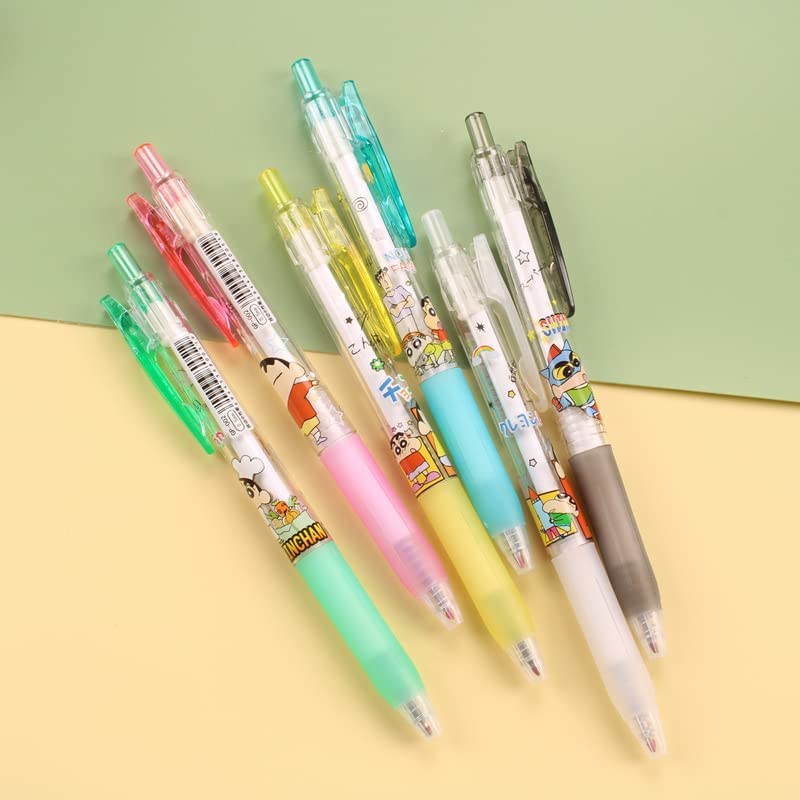 Shinchan Pen Set of 6 | Black Ink Gel Pen | For School College Office Gifting Stationery| Shinchan Pen