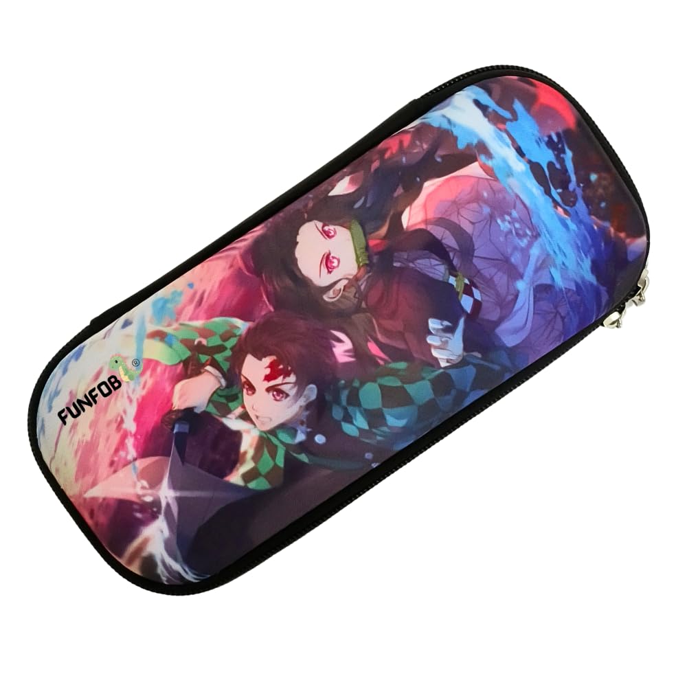 Anime Cartoon Pencil Box For School College Cosmetic Travel Case | Demn - Bro Sis Blue